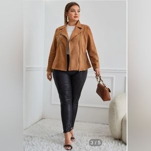 Faux suede motto Jacket